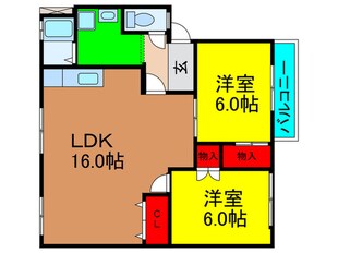 香里ケ丘ハイツＡ棟の物件間取画像